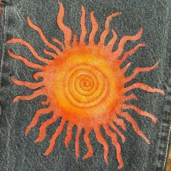 Brandy Melville Custom Painted Jeans - Picture 2 of 3